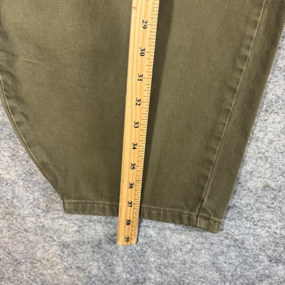 Zara Olive Green Mega Balloon Jeans Size 2 High Rise Barrel Leg Trendy Pants - Picture 8 of 15